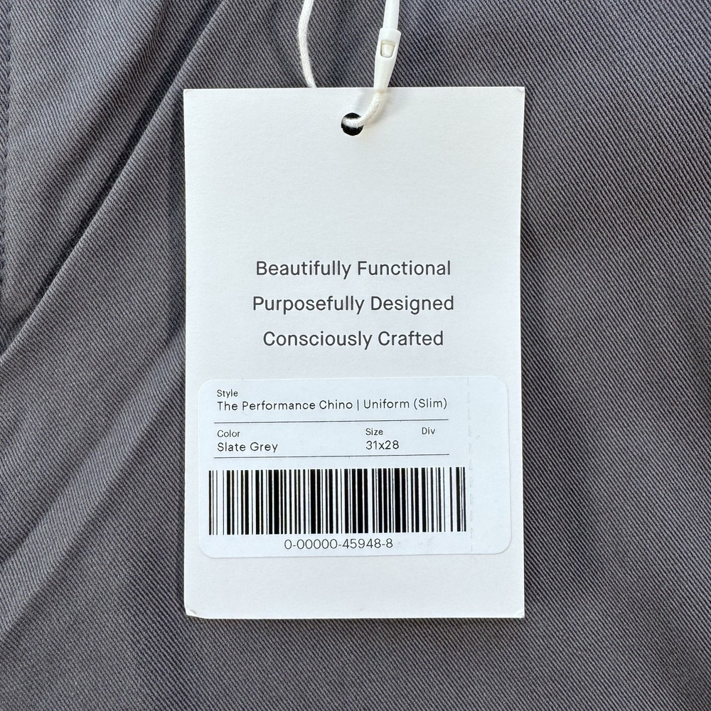 EVERLANE The Slim Fit Performance Chino Pant Uniform Gray Mens 31x28 NWT - Picture 3 of 14